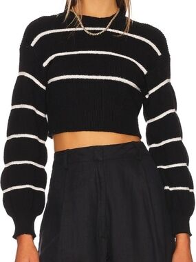 Altar'd State Black and White Striped Knit Top
